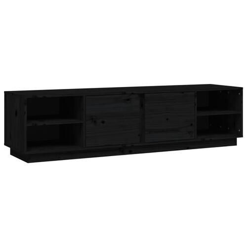 Tv-bord 156x40x40 cm massivt fyrretræ sort