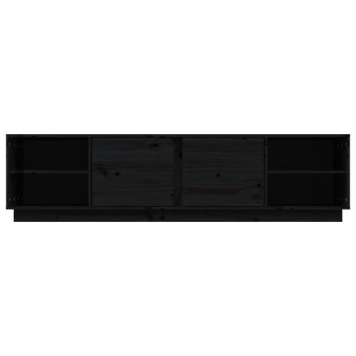 Tv-bord 156x40x40 cm massivt fyrretræ sort