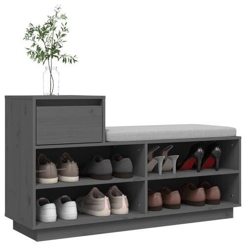 Skoreol 110x34x61 cm massivt fyrretræ grå