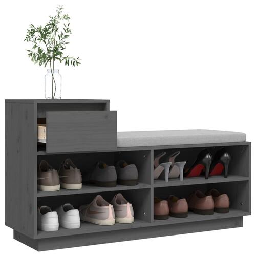 Skoreol 110x34x61 cm massivt fyrretræ grå
