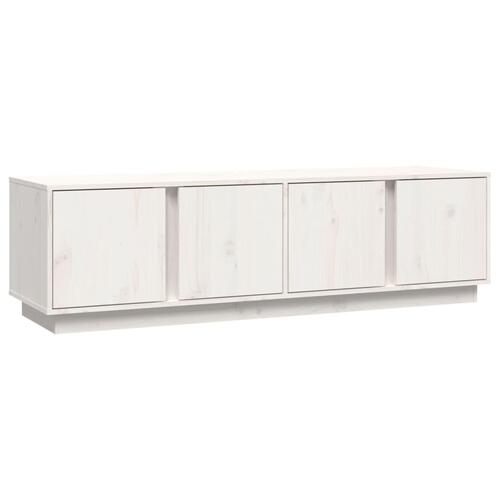 Tv-bord 140x40x40 cm massivt fyrretræ hvid