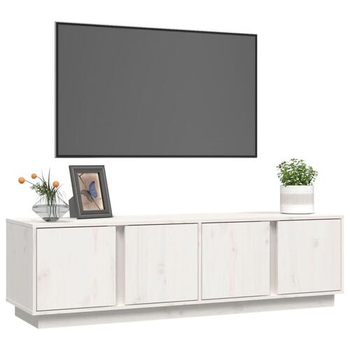Tv-bord 140x40x40 cm massivt fyrretræ hvid