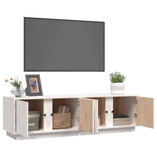 Tv-bord 140x40x40 cm massivt fyrretræ hvid