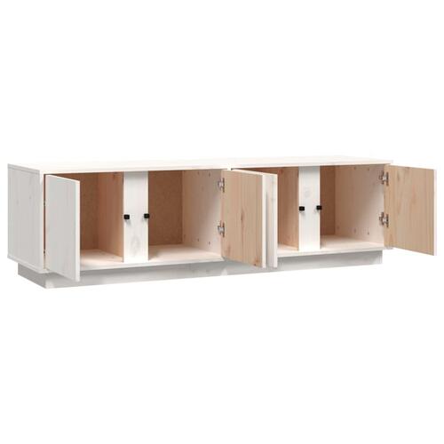 Tv-bord 140x40x40 cm massivt fyrretræ hvid