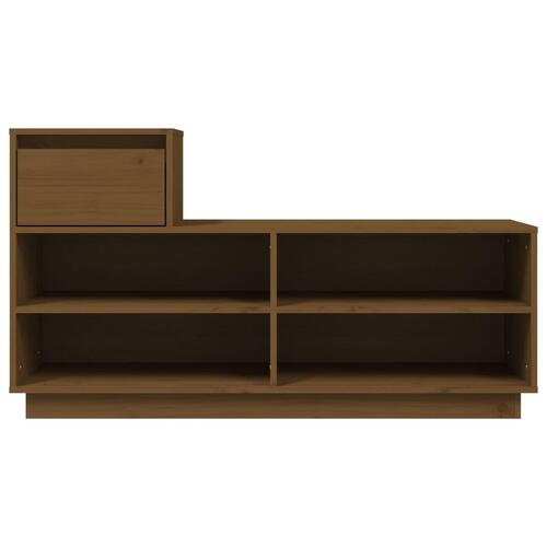 Skoreol 110x34x61 cm massivt fyrretræ gyldenbrun
