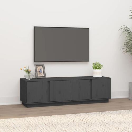 Tv-bord 140x40x40 cm massivt fyrretræ grå