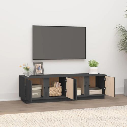 Tv-bord 140x40x40 cm massivt fyrretræ grå