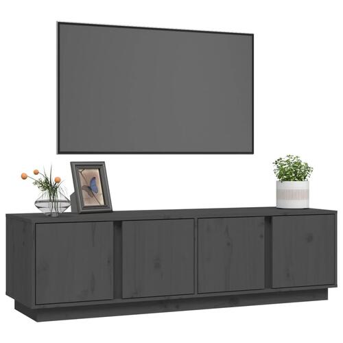 Tv-bord 140x40x40 cm massivt fyrretræ grå