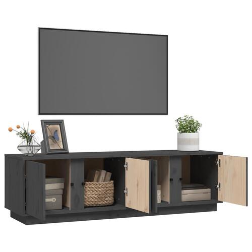 Tv-bord 140x40x40 cm massivt fyrretræ grå