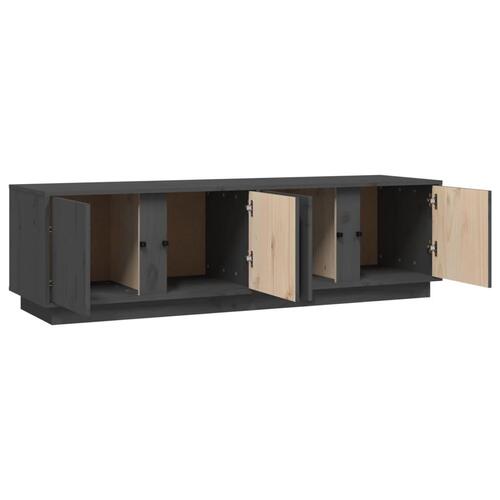 Tv-bord 140x40x40 cm massivt fyrretræ grå