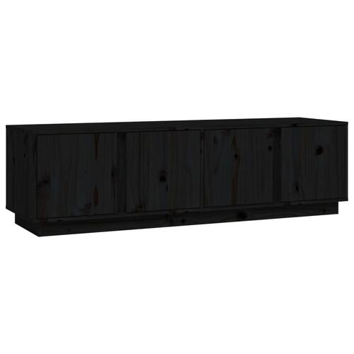 Tv-bord 140x40x40 cm massivt fyrretræ sort