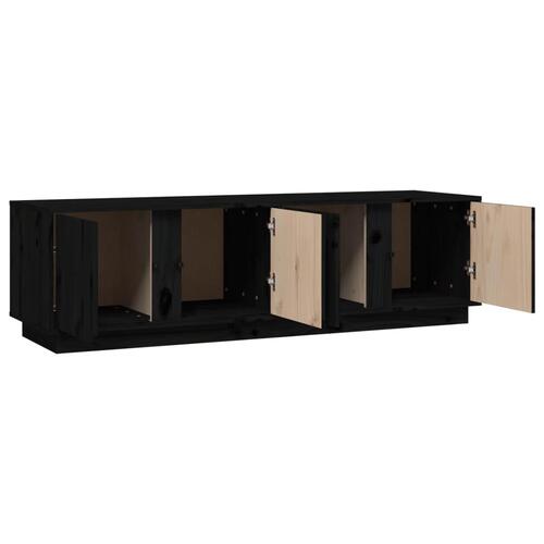 Tv-bord 140x40x40 cm massivt fyrretræ sort