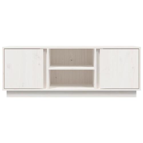 Tv-bord 110x35x40,5 cm massivt fyrretræ hvid