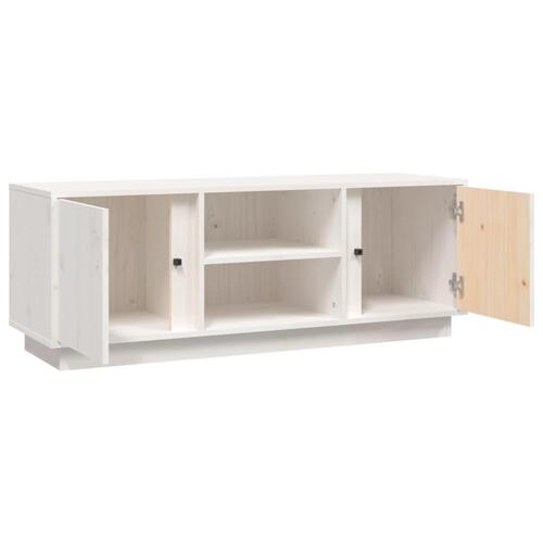 Tv-bord 110x35x40,5 cm massivt fyrretræ hvid