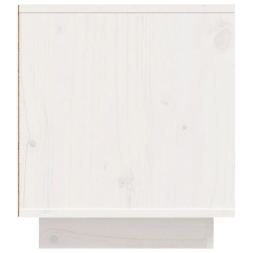 Tv-bord 110x35x40,5 cm massivt fyrretræ hvid