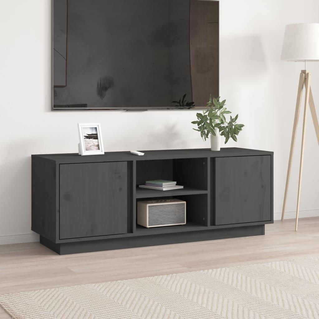 Tv-bord 110x35x40,5 cm massivt fyrretræ grå