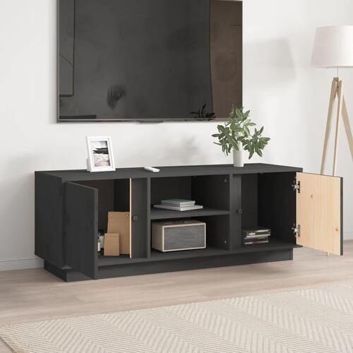 Tv-bord 110x35x40,5 cm massivt fyrretræ grå