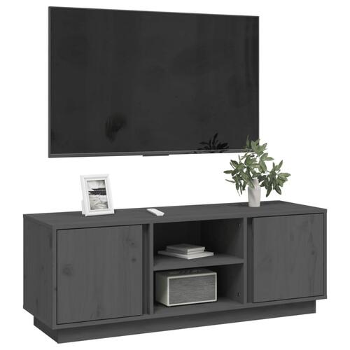 Tv-bord 110x35x40,5 cm massivt fyrretræ grå