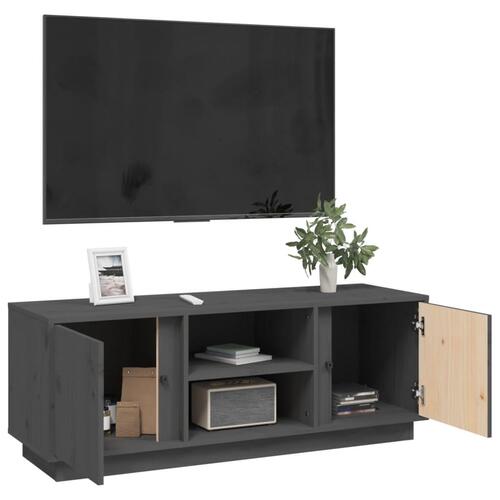 Tv-bord 110x35x40,5 cm massivt fyrretræ grå
