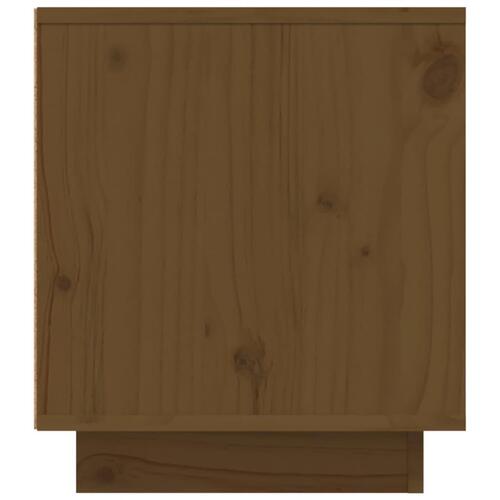Tv-bord 110x35x40,5 cm massivt fyrretræ gyldenbrun