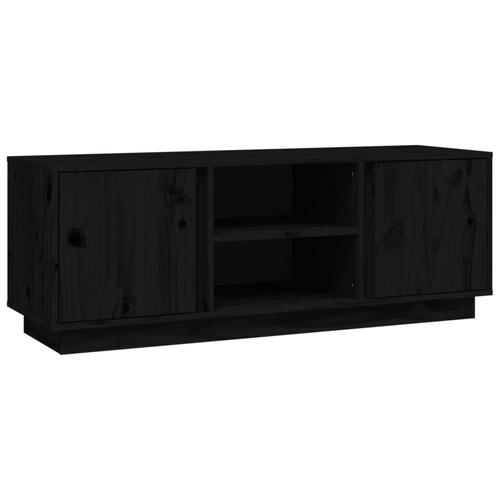 Tv-bord 110x35x40,5 cm massivt fyrretræ sort