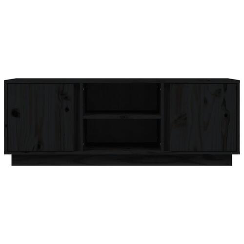 Tv-bord 110x35x40,5 cm massivt fyrretræ sort