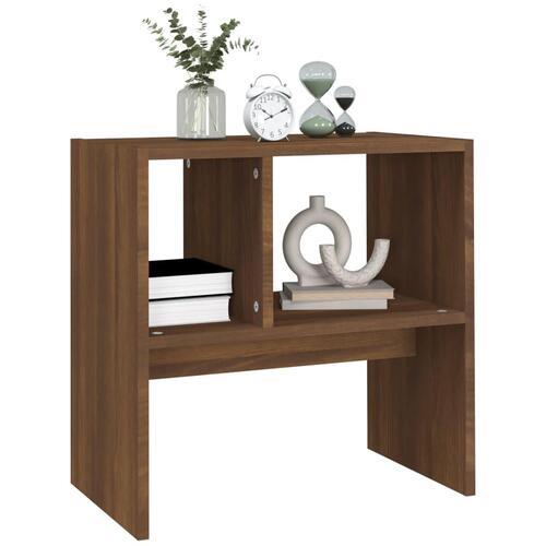 Sidebord 50x30x50 cm konstrueret træ brun egetræ