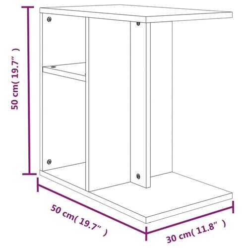 Sidebord 50x30x50 cm konstrueret træ brun egetræ