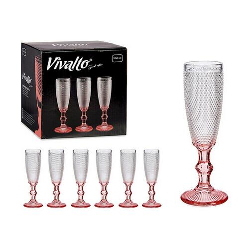 Champagneglas Pink Gennemsigtig Glas 6 enheder (180 ml)