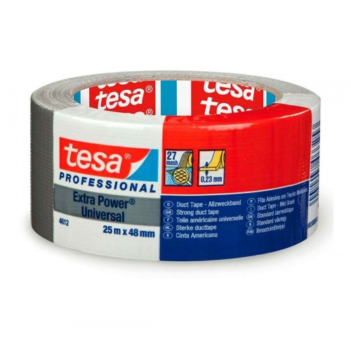 TESA gaffertape, sølvfarvet - 25 m x 48 mm