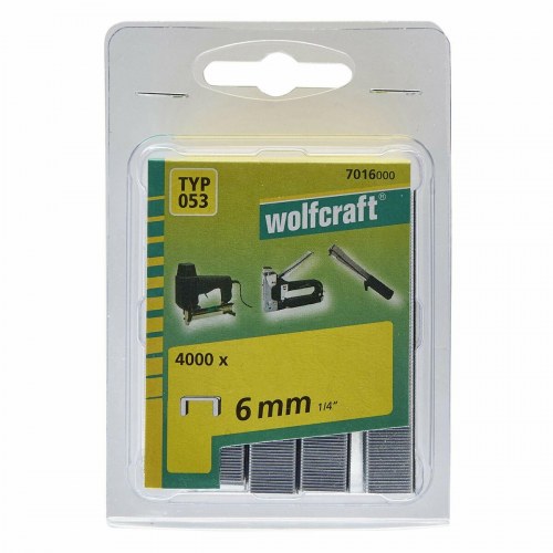 Wolfcraft hæfteklammer Nº 053 - 6 mm, 4.000 stk., stål, sølv