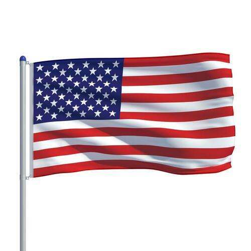 Det amerikanske flag og flagstang 6 m aluminium