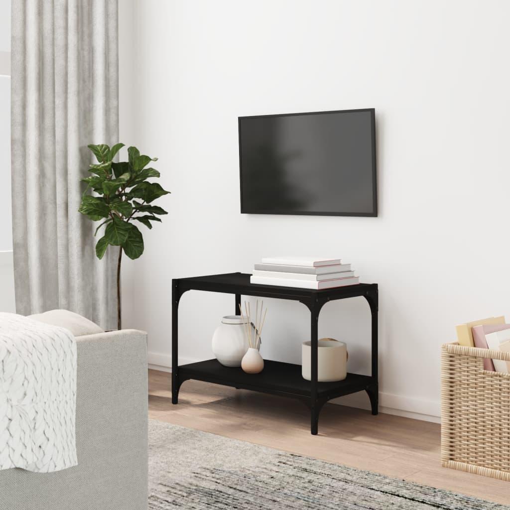Tv-bord 60x33x41 cm konstrueret træ og stål sort