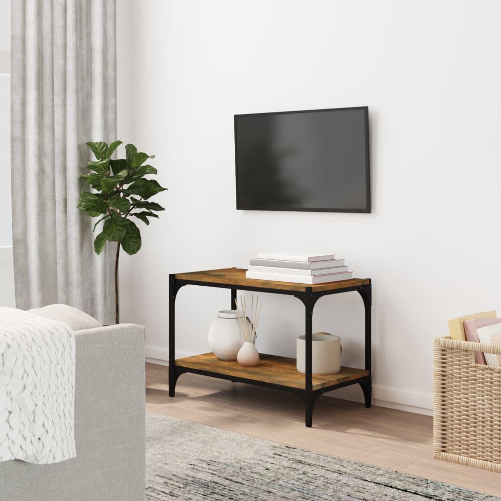 Tv-bord 60x33x41 cm konstrueret træ og stål røget egetræ
