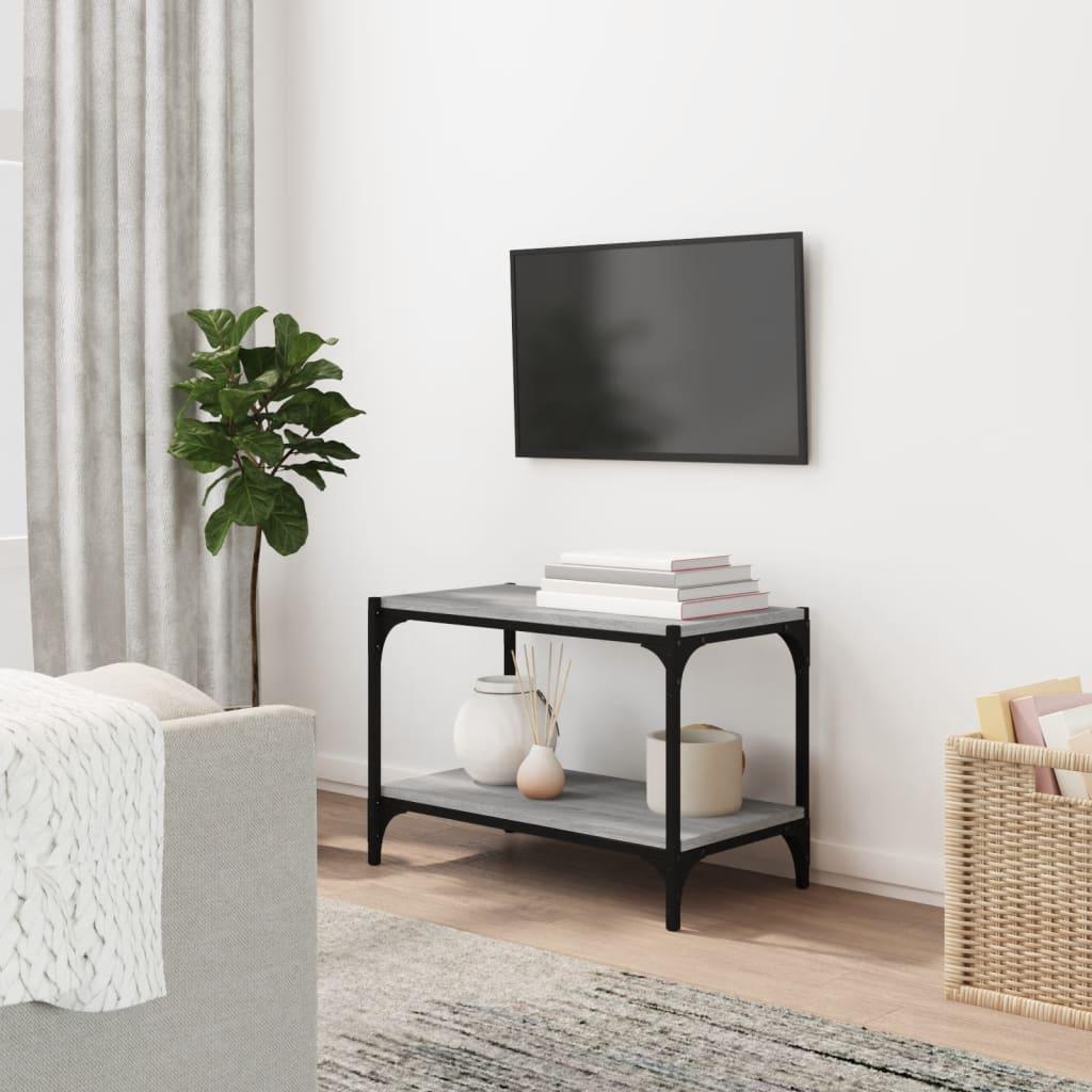 Tv-bord 60x33x41 cm konstrueret træ og stål grå sonoma-eg