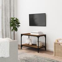 Tv-bord 60x33x41 cm konstrueret træ og stål brun egetræsfarve