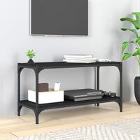 Tv-bord 80x33x41 cm konstrueret træ og stål sort