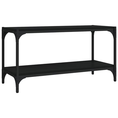 Tv-bord 80x33x41 cm konstrueret træ og stål sort
