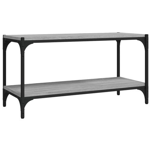 Tv-bord 80x33x41 cm konstrueret træ og stål grå sonoma-eg