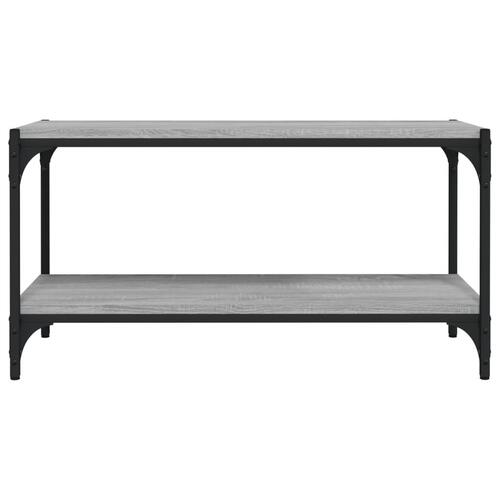 Tv-bord 80x33x41 cm konstrueret træ og stål grå sonoma-eg