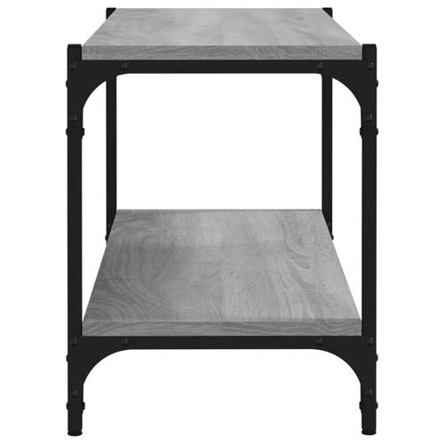 Tv-bord 80x33x41 cm konstrueret træ og stål grå sonoma-eg