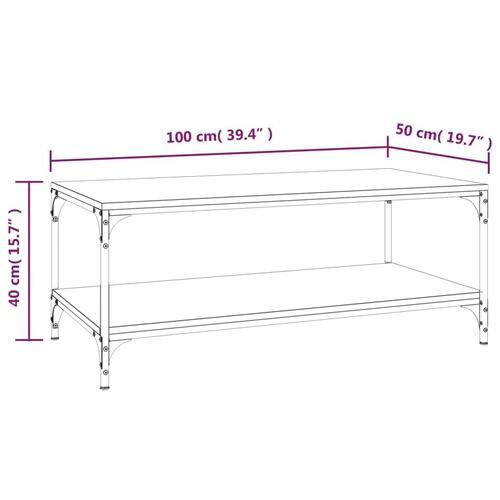 Sofabord 100x50x40 cm konstrueret træ sonoma-eg