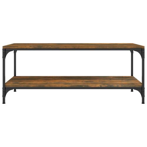 Sofabord 100x50x40 cm konstrueret træ røget egetræsfarve