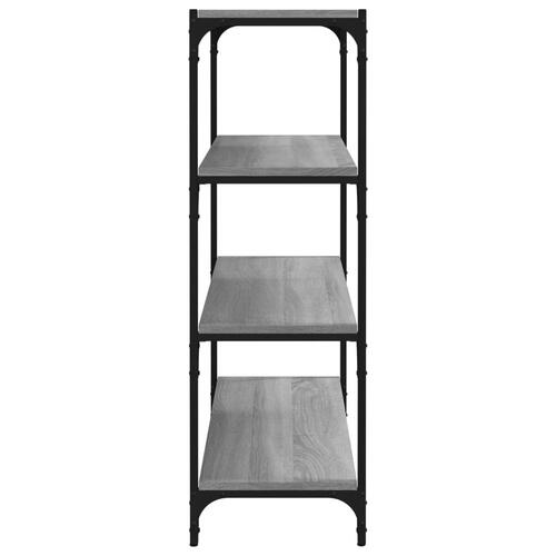 Bogreol 80x33x100 cm konstrueret træ og stål grå sonoma-eg