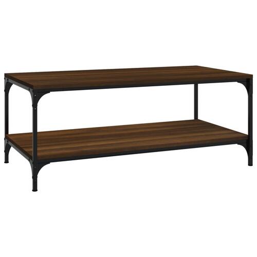 Sofabord 100x50x40 cm konstrueret træ brun egetræsfarve