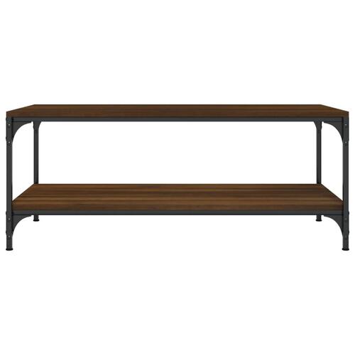 Sofabord 100x50x40 cm konstrueret træ brun egetræsfarve