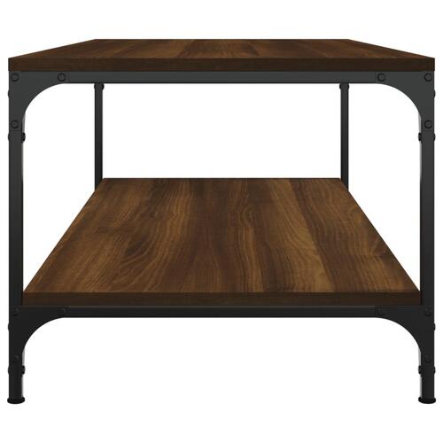 Sofabord 100x50x40 cm konstrueret træ brun egetræsfarve