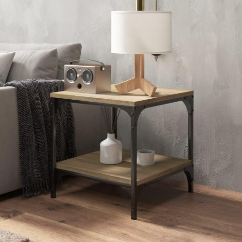 Sofabord 50x50x40 cm konstrueret træ sonoma egetræsfarve