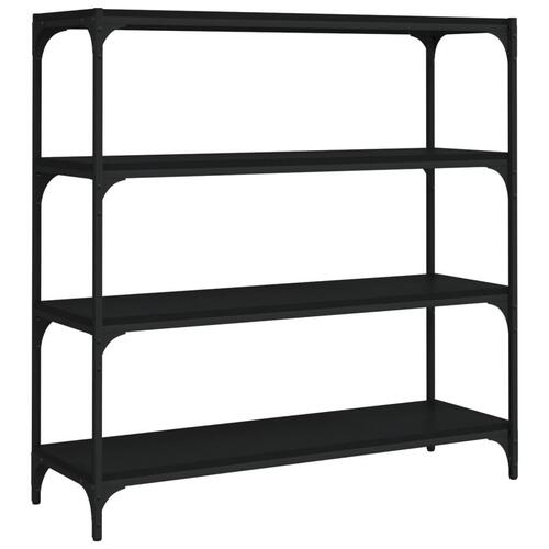 Bogreol 100x33x100 cm konstrueret træ og stål sort