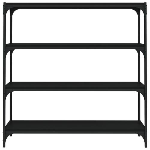 Bogreol 100x33x100 cm konstrueret træ og stål sort